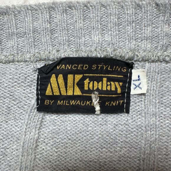 Milwaukee Knit Ribbed Knit Sweater Mens XL True Vintage 1960s - Picture 3 of 6